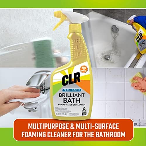 CLR Brilliant Bath Foaming Bathroom Cleaner Spray - For Use On Toilet, Bath, Shower, Sink, Glass, Stainless Steel - Fresh Scent, 26 Ounce Bottle (Pack Of 2) - Image 2