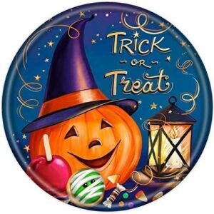Round Halloween Pumpkin Trick Or Treat Bath Mat Indoor Entrance for Wear Resistant Washable Round Floor Mats Area Rugs for Bedroom Kitchen Bathroom 24x24 Inch