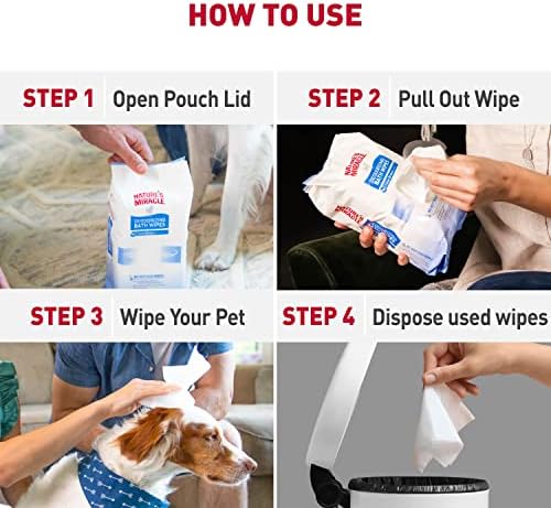 Nature's Miracle Deodorizing Bath Wipes for Dogs, 100 Count, Clean Breeze Scent - Image 5