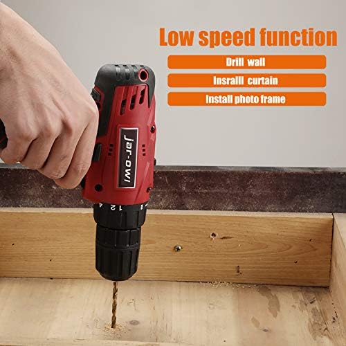 108 Piece Power Tool Combo Kits with 16.8V Cordless Drill, Household Tools Set with DIY Hand Tool Kits for Professional Garden Office Home Repair Maintain-Black/Red - Image 4
