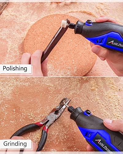AVID POWER Rotary Tool with Flex Shaft 1.0 Amp Electric Rotary Tool, 6 Variable Speeds, 107 Pieces Rotary Tool Accessories & Carrying Case for Grinding, Cutting, Carving and Sanding - Blue - Image 4