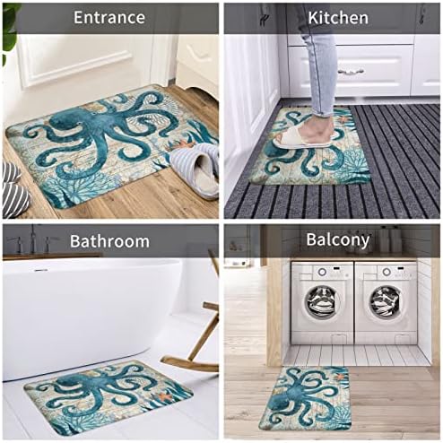 Octopus Map Bathroom Rug Mat Non-Slip Comfortable Bath Rug Carpet for Kitchen, Shower, Bath Room, Living Room One Size - Image 6