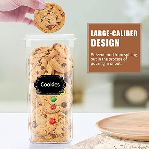 PRAKI Airtight Food Storage Container Set, 16 Pcs BPA Free Plastic Dry Food Canisters for Kitchen Pantry Organization and Storage Ideal for Cereal, Flour & Sugar - Labels, Marker(Black) - Image 5