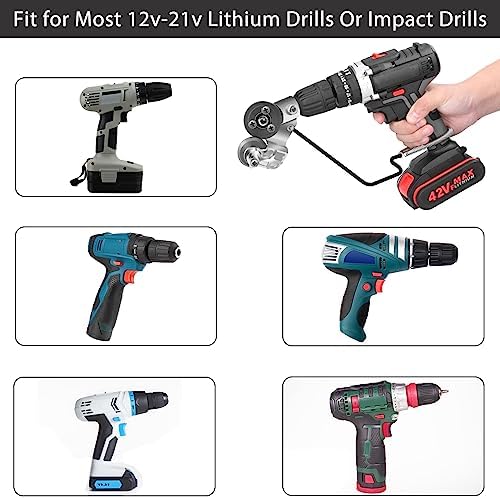 Cokacot Metal Nibbler Drill Attachment - Portable Electric Drill Plate Cutter Robust Metal Nibbler Drill Attachment with Adapters for Cutting Cardboard Iron Copper Aluminum Steel Sheet Hard Materials - Image 5