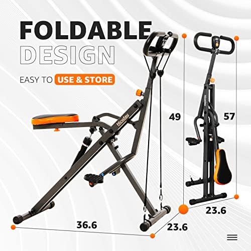 Niceday Hydraulic Squat Machine Exercise Equipment with LCD Monitor, Rowing Machine for Indoor Workout, 220 LBS Loading Capacity - Image 6