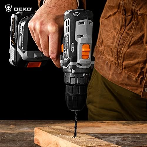Cordless Drill, DEKOPRO 20V Drill Driver, 18+1 Torque Setting, 0-1350RPM Variable Speed, 13pcs Bits Accessories with case, Drilling Wall Brick Wood Metal - Image 6