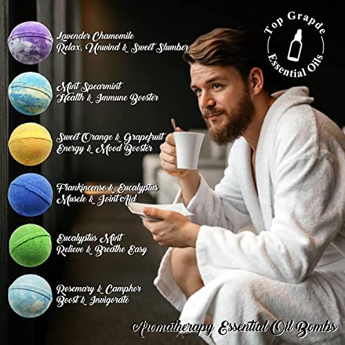 Pure Bath Bomb Gift Set for Men, Pack of 24 Organic Bath Bombs, for Bath & Spa, Great Gift Idea for Your Dad, Husband, Boyfriend, for Special Occasions, Birthdays, Holidays and More - Image 2