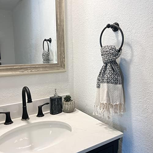 MyAprils Turkish Hand Towels for Kitchen Bath Set of 2, Decorative Hand Towel Farmhouse Rustic, Black Hand Towels for Kitchen Tea Dishcloth 100% Cotton Bathroom Towel Hand Face Head - Black Shells - Image 5