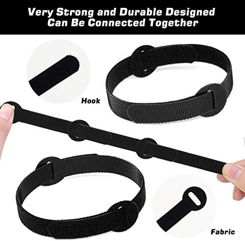 200PCS Reusable Fastening Cable Ties, 6-Inch Cable Straps Cable Management, Multi-Purpose Hook & Loop Cord Organizer Wire Ties, Adjustable Cable Organizer Cord Ties, Microfiber Cloth Straps, Black - Image 3