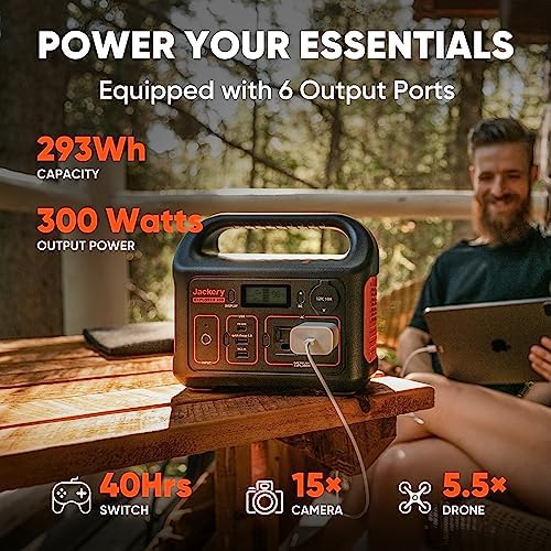 Jackery Portable Power Station Explorer 300, 293Wh Backup Lithium Battery, 110V/300W Pure Sine Wave AC Outlet, Solar Generator (Solar Panel Not Included) for Outdoors Camping Travel Hunting Blackout - Image 4