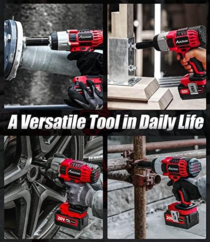 AVID POWER Cordless Impact Wrench, 1/2 Impact Gun w/Max Torque 330 ft lbs (450N.m), Power Impact Wrenches w/ 3.0A Li-ion Battery, 4 Pcs Impact Sockets and 1 Hour Fast Charger, 20V Impact Driver Kit - Image 6