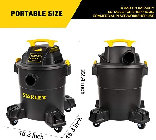 Stanley - SL18116P Wet/Dry Vacuum, 6 Gallon, 4 Horsepower Black - Image 2