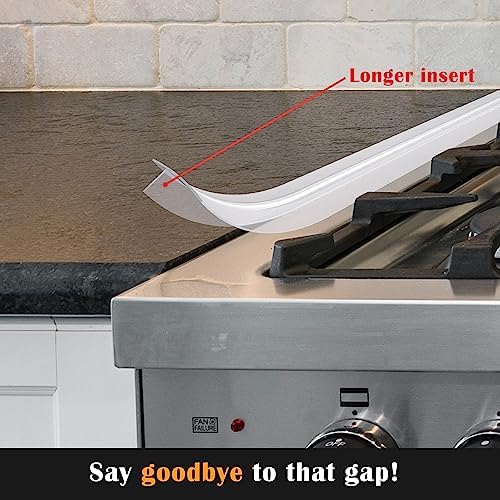 Silicone Stove Counter Gap Cover Kitchen Counter Gap Filler Transparent 25" Long Gap Filler Sealing Spills between Kitchen Appliances Washing Machine and Stovetop, Set of 2 (Clear) - Image 8