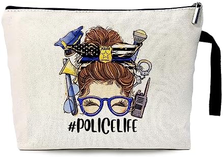 ZHANTUONE Police Life Cosmetic Bag,Gifts for Police,Women Police Gifts,Birthday Retirement Gift,Best Gift for Policemen,Police Academy Graduation Gifts
