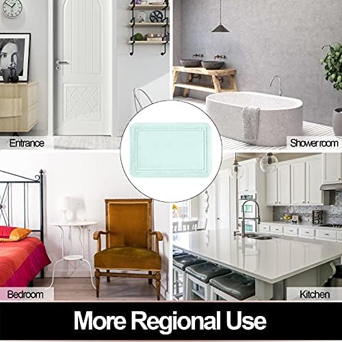 ITSOFT Memory Foam Bath Mat Non Slip Absorbent Super Cozy Velvet Bathroom Rug Carpet, Machine Washable, 24 x 16 Inches Spa Blue - Image 7