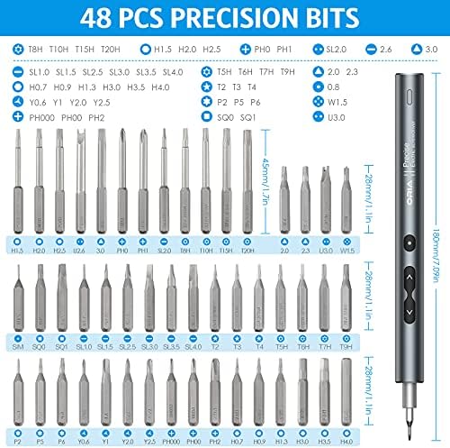 AMIR 62 In 1 Automatic Screwdriver, Mini Electric Precision Screwdriver Set, Power Small Cordless Torque Repair Tools With 48 Magnetic Bits, Led Light, USB Charge, Fix Phone Laptop Toys Watch Camera - Image 2