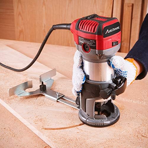 AVID POWER 6.5 Amp 1.25 HP Compact Router Tools for Woodworking, Fixed Base Wood Router with Trim Router Bits, 6 Variable Speeds, Edge Guide, Roller Guide and Dust Hood - Image 5