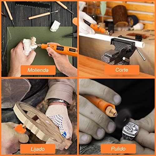 GOXAWEE Mini Cordless Rotary Tool with 105pcs Accessories, 5-Speed 18000rpm and USB Charging, Multi-Purpose Power Rotary Tool with 3.7V Li-ion Battery for Handmade Crafting and DIY Creations. - Image 8