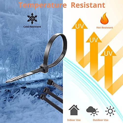 600 Pcs Black Zip Ties Heavy Duty 6 8 12 Inch Width 0.18 inch 54lbs Tensile Strength - Self-Locking Industrial Multi-Purpose UV Resistant Premium Nylon Cable Wire Ties - Image 3