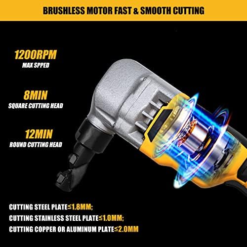 Mellif Cordless Metal Nibbler for Dewalt 20v Max Battery, 18 Gauge Brushless Electric Power Metal Shear Sheet Steel Nibbler for Cutting Stainless Steel, Aluminium (Battery Not Included) - Image 2