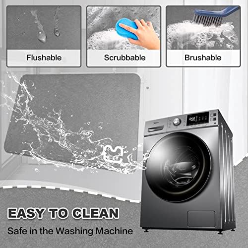 WESIDUNMU Simple-Thin Diatomaceous Bath Mat Bathtub mat，Soft & Comfort Touch Fast Drying& Non-Slip Shower Mat High Water Absorbency Bathroom Floor Mat, Machine Washable, Size 15.7" x 23.6"，Grey - Image 6