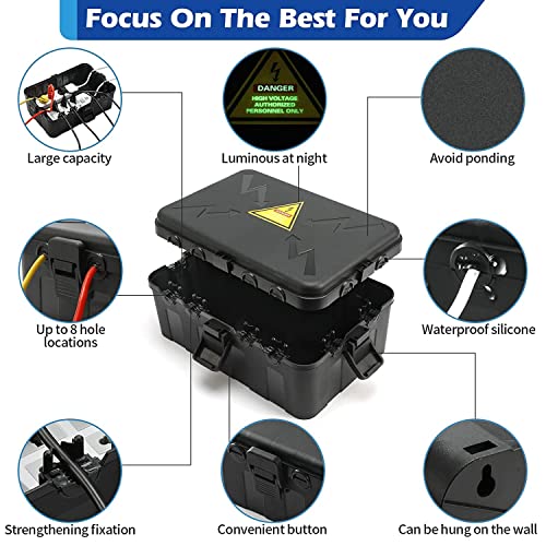 Outdoor Electrical Box,Outdoor Outlet Covers Waterproof IP54 Level Weatherproof Outdoor Covers Protect Outlet, Plug,Socket, Timer, Power Strip,Surge Holiday Light Extended Line Electrical Boxes - Image 2