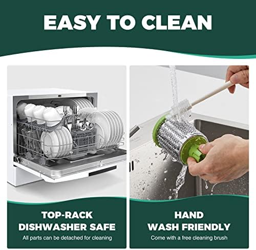 Cheese Grater with Handle, Kitchen Manual Cheese Shredder with 3 Interchangeable Blades, Rotary Cheese Grater Handheld with Strong Suction Base, Vegetable Slicer Nuts Grinder with Clean Brush - Image 7