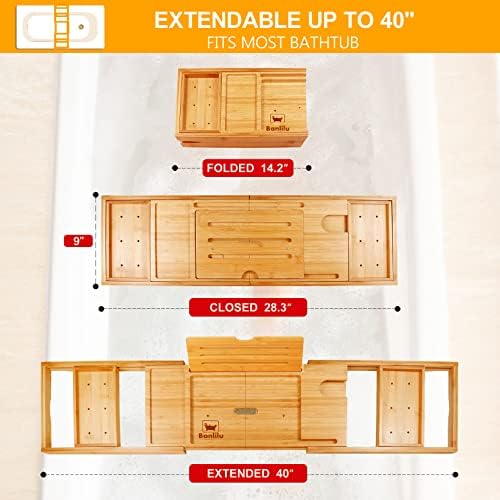 Premium Bathtub Caddy Tray - Bath Tray - Bath Tub Tray Table for Bathtub - Bath Caddy Tray for Bathtub, Expandable Size, Fits Most Bath Tubs - Image 3