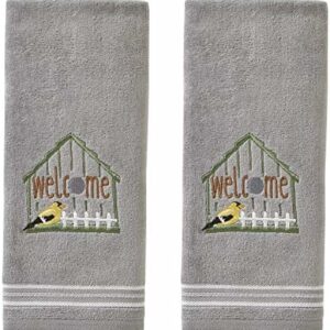 SKL Home by Saturday Knight Ltd. Welcome Birdhouse Hand Towel (2-Pack), Gray