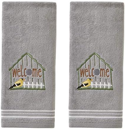 SKL Home by Saturday Knight Ltd. Welcome Birdhouse Hand Towel (2-Pack), Gray