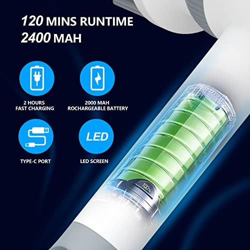 Salate Cordless Electric Spin Scrubber, Electric Cleaning Brush Scrubber Replaceable Cleaning Heads Handheld, Power Shower Scrubber Cleaning with LED Display for Tub Floor Tile Window Kitchen - Image 5