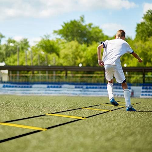 GHB Agility Ladder Speed Training Ladder Workout Ladder with 6 or 10 Cones 12 Rung 20ft with Resistance Parachute - Image 9