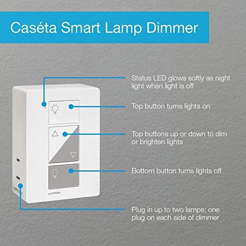 Lutron Caseta Single-Pole/3-Way Smart Lighting Lamp Dimmer and Remote Kit | P-PKG1P-WH | White - Image 9