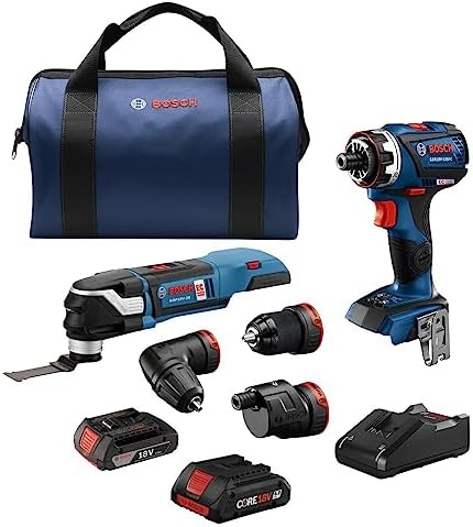 BOSCH GXL18V-270B22 18V 2-Tool Combo Kit with Chameleon Drill/Driver Featuring 5-In-1 Flexiclick® System and StarlockPlus® Oscillating Multi-Tool