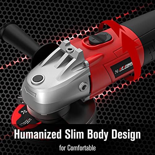 KEYFINOOL 6 Amp Grinder Power Tools, 12000RPM 4-1/2Inch Angle Grinder Tools With 3 Position Adjustable Support Handle, Fast Heat Dissipation, Include Spanner, Safety Guard for Grinding/Cutting - Image 5