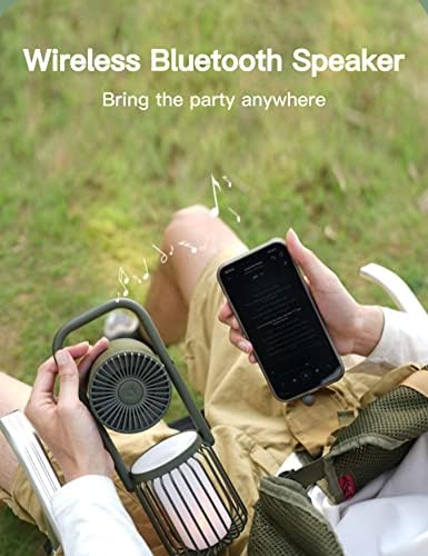 Kursoaya Camping Lantern, IPX5 Waterproof Outdoor Bluetooth Speaker with Lights, 3 Light Modes, 8000mAh Power Bank, Wireless Led Flame Lamp Camp Light for Power Outages, Emergency, Party, Hiking, Gift - Image 4