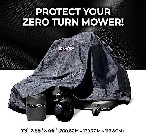 Tough Cover Premium Zero-Turn Mower Cover Heavy Duty 600D Marine Grade Fabric, Universal Fit Lawn Mower Covers, Protects Against Water, UV, Dust, Dirt, Wind for Outdoor Protection (Black) - Image 3