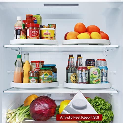 [ 4 Pack ] 12 Inch Non-Skid Turntable Lazy Susan Organizers - Spinning Rack for Cabinet, Pantry Organization and Storage, Kitchen, Fridge, Vanity, Countertop, Under Sink Organizing, Spice Spinner - Image 6