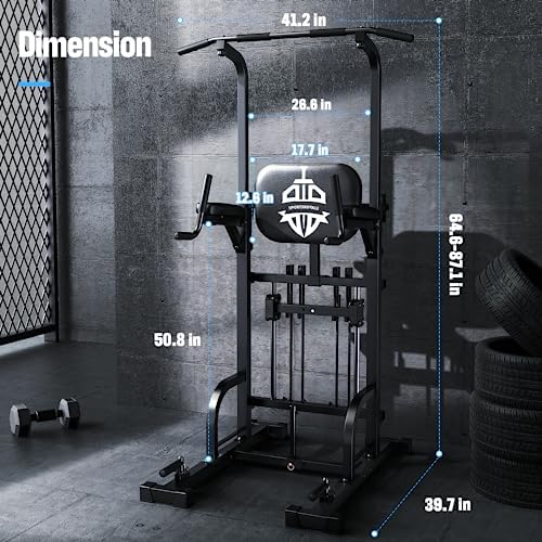 Sportsroyals Power Tower Pull Up Dip Station Multi-Function Home Gym Strength Training Fitness Equipment 440LBS - Image 4