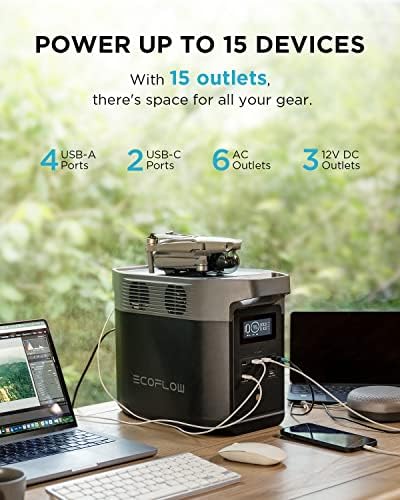 EF ECOFLOW Portable Power Station DELTA 2, 1024Wh LiFePO4 (LFP) Battery, Fast Charging, Solar Generator(Solar Panel Optional) for Home Backup Power, Camping & RVs - Image 9