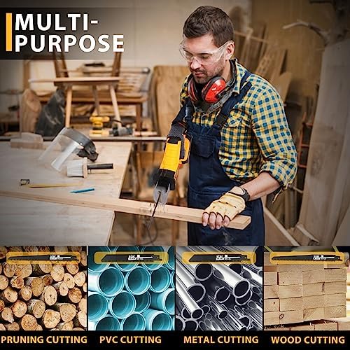 Alloyman 20V Cordless Reciprocating Saw, 0-3000 SPM, with 2 Packs Batteries, Tool-free Blade Change, LED Light Power Reciprocating Saws, 6 Saw Blades Kit for Wood/Metal/PVC Cutting Included - Image 6