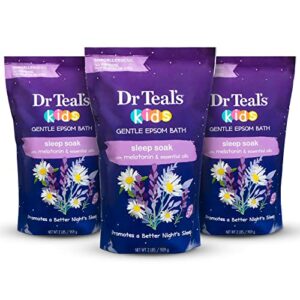 Dr Teal's Kids Gentle Epsom Salt, Sleep Soak with Melatonin, 2 lbs (Pack of 3) (Packaging May Vary)