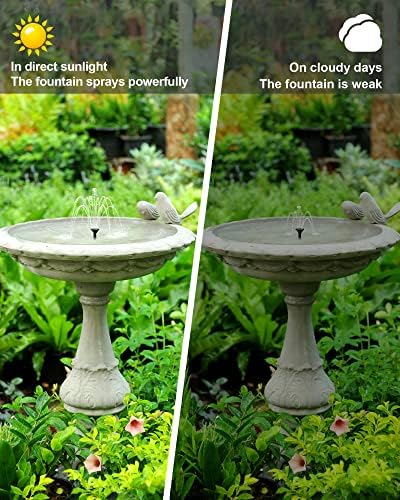 Biling Solar Fountain Pump, Solar Bird Bath Fountain Water Pump Outdoor with Tubing, Solar Fountain for Bird Bath, Garden Pond, Pool, Fish Tank,Backyard - Image 2