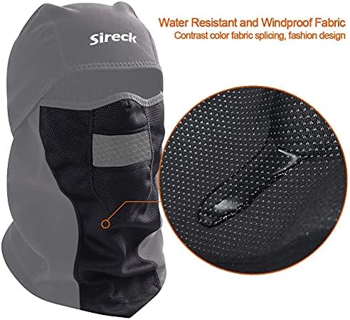 Sireck Cold Weather Balaclava Ski Mask, Water Resistant and Windproof Fleece Thermal Face Mask, Hunting Cycling Motorcycle Neck Warmer Hood Winter Gear for Men Women - Image 6