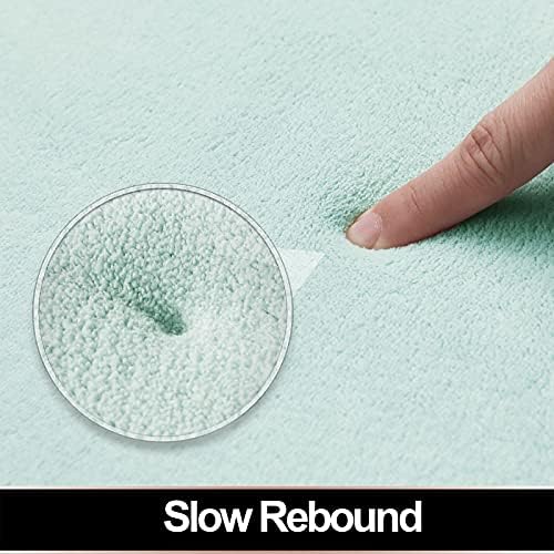 ITSOFT Memory Foam Bath Mat Non Slip Absorbent Super Cozy Velvet Bathroom Rug Carpet, Machine Washable, 24 x 16 Inches Spa Blue - Image 5