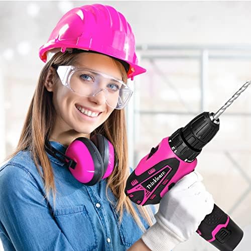 Pink Drill Set for Women, 137 Piece Hand and Power Tool Set with 12V Cordless Drill, Home Tool Kit for DIY, Necessities for Daily Decoration and Maintenance, As a Creative Gift for Ladies - Image 8