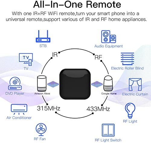 JinKeHong Smart Ir Remote Controller, All in One Ir Blaster, Remote Share, Control Tv DVD Cd Air Conditioner Ir and Rf Home Appliances, Compatible with Alexa Google for Smart Home Automation - Image 2