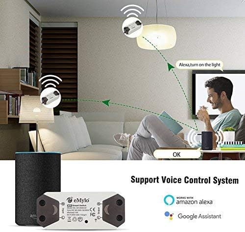 WiFi Switch, eMylo Smart WiFi Relay Switch Wireless Light Remote Control Module for Smart Home Automation Compatible with Alexa Google Assistant - Image 5