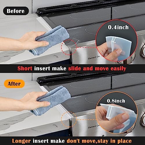 Silicone Stove Counter Gap Cover Kitchen Counter Gap Filler Transparent 25" Long Gap Filler Sealing Spills between Kitchen Appliances Washing Machine and Stovetop, Set of 2 (Clear) - Image 2