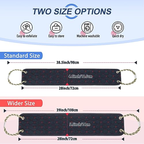 Exfoliating Back Scrubber for Use in Shower, 38 Inches Double-Sided Diamond Texture Back Scrub Washcloth with Handles, Body Exfoliator Bath Towel Washer Tool to Clean Your Skin Deeply for Men & Women - Image 2